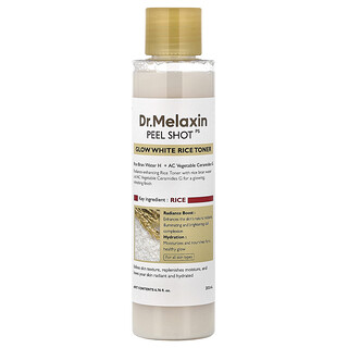 Dr.Melaxin, Tonico al riso bianco Peel Shot Glow, tutti i tipi di pelle, 200 ml