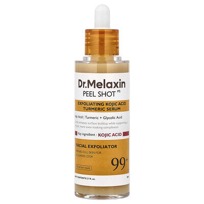 Dr.Melaxin, Peel Shot, Sérum exfoliante con ácido kójico y cúrcuma, Para todo tipo de piel, 80 ml (2,7 oz. líq.)