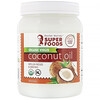Органическое кокосовое масло первого отжима, отжатое шнековым прессом, нерафинированное, 1,6 л (54 жидк. унции)