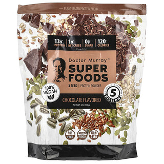 Dr. Murray's, SuperFood，3 種子蛋白質粉，南瓜籽 + 亞麻籽 + 葵花籽，巧克力味，2 磅（908 克）