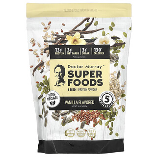 Dr. Murray's, SuperFood，3 種子蛋白質粉，南瓜籽 + 亞麻籽 + 葵花籽，香草味，16 盎司（453.5 克）