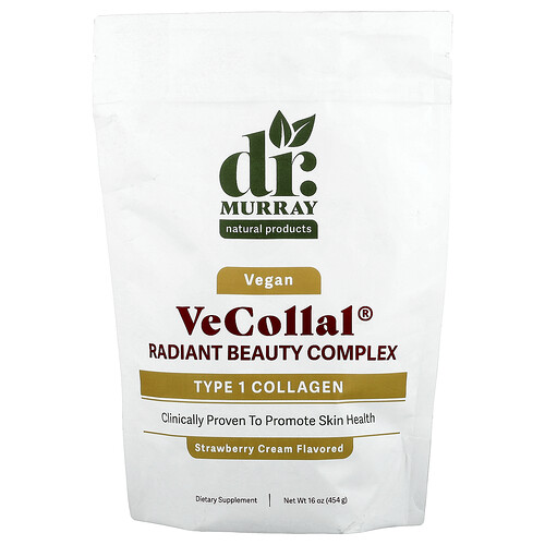 Dr. Murray's VeCollal®, Vegan Radiant Beauty Complex, Strawberry Cream, 16 oz (454 g)
