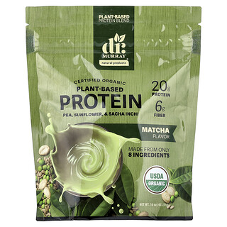 Dr. Murray's, Organic Plant-Based Protein, Matcha, 16 oz (453.59 g)