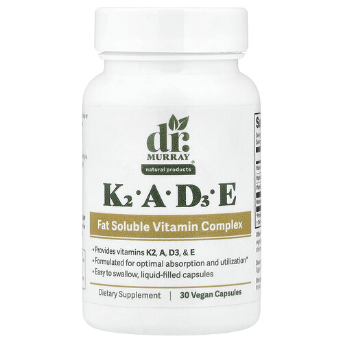 Dr. Murray's, K2, A, D3, E, 30 vegane Kapseln