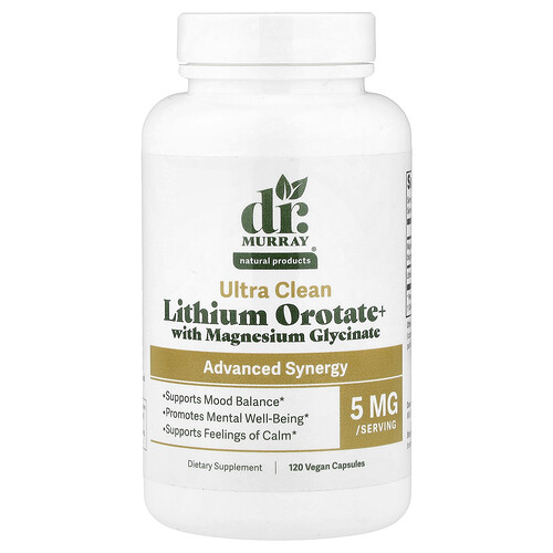Dr. Murray's Lithium Orotate+ With Magnesium Glycinate, 120 Vegan Capsules