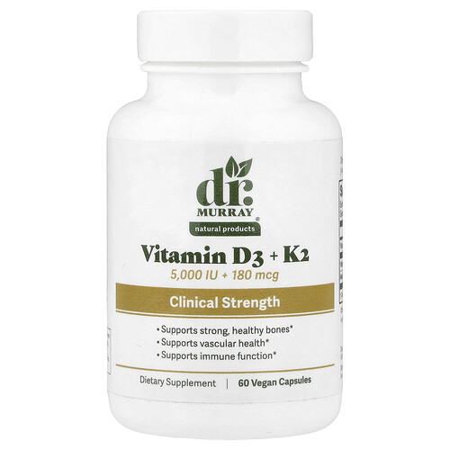 Dr. Murray's Vitamin D3 + K2, 60 Vegan Capsules