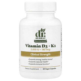 Dr. Murray's, Vitamin D3 + K2, 60 Vegan Capsules