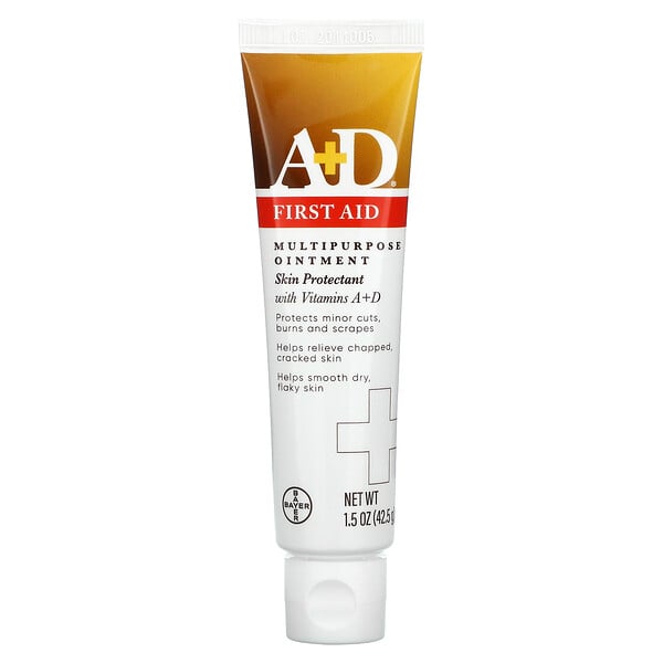 A+D,  First Aid Multipurpose Ointment, Skin Protectant with Vitamins A + D, 1.5 oz (42.5 g)