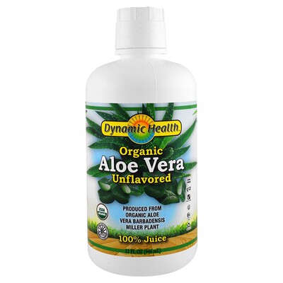 Dynamic Health  Laboratories Organic Aloe Vera, Unflavored, 32 fl oz (946 ml)