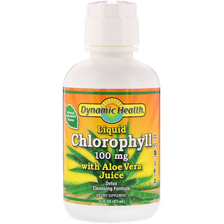 Dynamic Health Laboratories, Chlorophyll with Aloe Vera Juice Liquid, Natural Spearmint Flavor, 100 mg, 16 fl oz (473 ml)