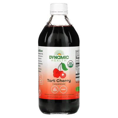 

Dynamic Health Laboratories Сертифицированный органический продукт Tart Cherry, 100-процентный концентрированный сок, неподслащенный, 473 мл (16 жидких унций)