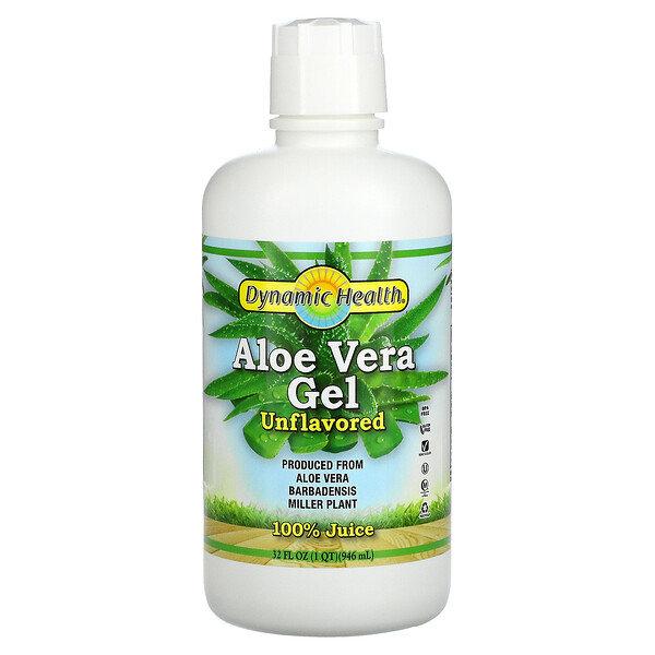 Dynamic Health  Laboratories, Gel de Aloe Vera, 100% Jugo, Sin sabor, 32 fl oz (946 ml)