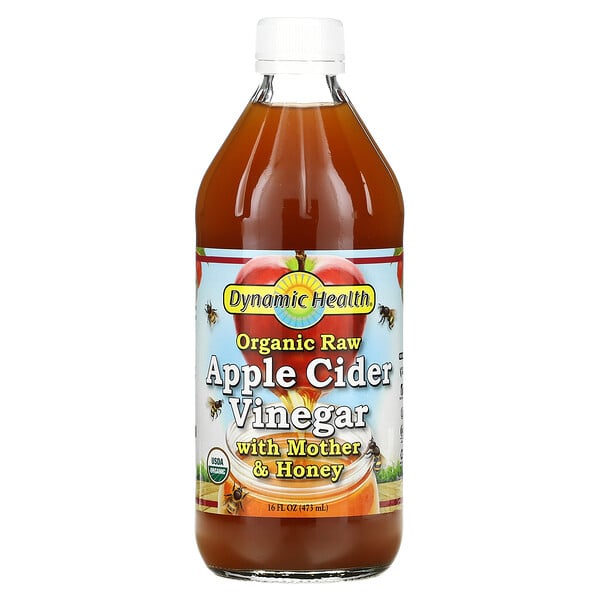 Organic Raw Apple Cider Vinegar with Mother & Honey, 16 fl oz (473 ml)