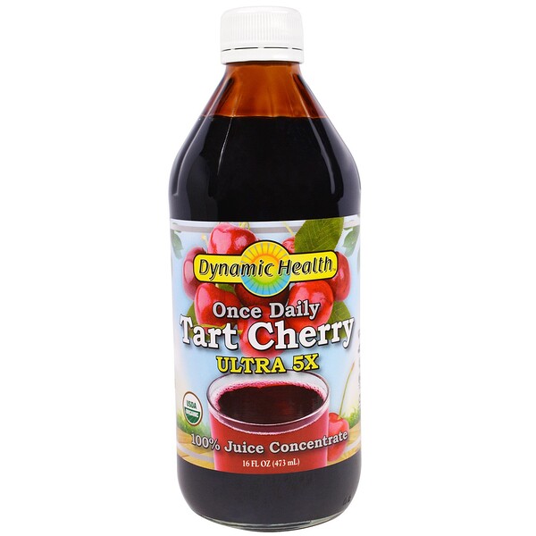 Dynamic Health Laboratories, Once Daily Tart Cherry, Ultra 5X, вишня, 100% концентрированный сок, 473 мл (16 жидк. унций)