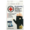 Doctor Arthritis, Copper Open-Finger Arthritis Gloves & Handbook, Large, Black, 1 Pair