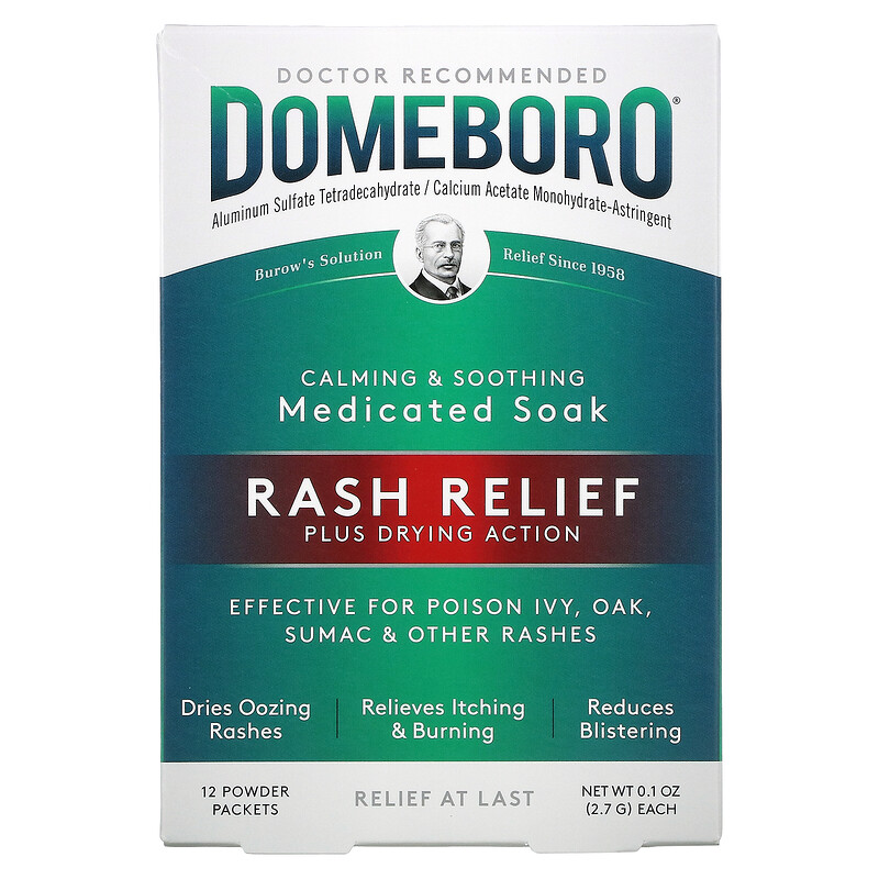 Domeboro, Medicated Soak, Rash Relief, 12 Powder Packets