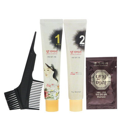 Doori Cosmetics Daeng Gi Meo Ri, краска для волос с лекарственными травами, оттенок yатуральный коричневый, 1 набор