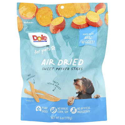 Product Image for Dole for Pets, Air Dried, Sweet Potato Sticks, 6 oz (170 g)