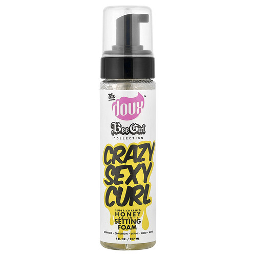 The Doux, Bee Girl Collection, Crazy Sexy Curl, Super-Charged Honey All-in-1 Setting Foam, 7 fl oz (207 ml)