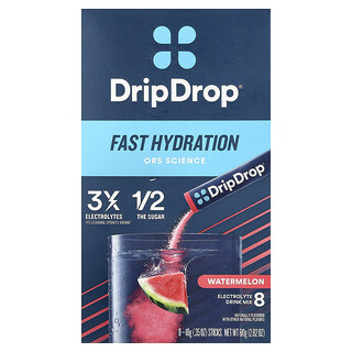 DripDrop, Μείγμα Ροφήματος Ηλεκτρολυτών, Καρπούζι, 8 Στικ, 0,35 oz (10 g) το καθένα