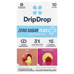 Суміш для напоїв із електролітами та вітамінами, Zero Sugar Plus+, різноманітна упаковка, 10 таблеток по 5,6 г