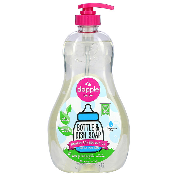 Dapple Baby, Baby, Bottle & Dish Soap, Fragrance Free, 16.9 fl oz (500 ml)