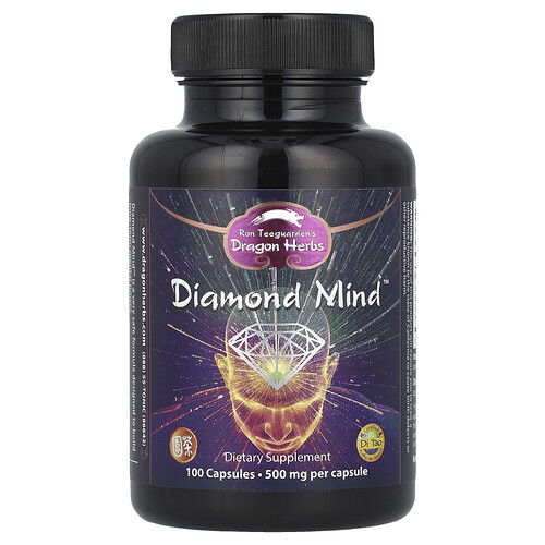 Dragon Herbs Diamond Mind™, 500 mg, 100 Capsules