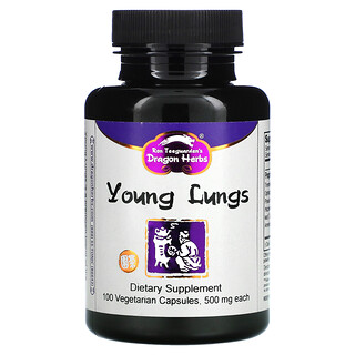 Dragon Herbs, Young Lungs 清肺，500 毫克，100 粒素食膠囊