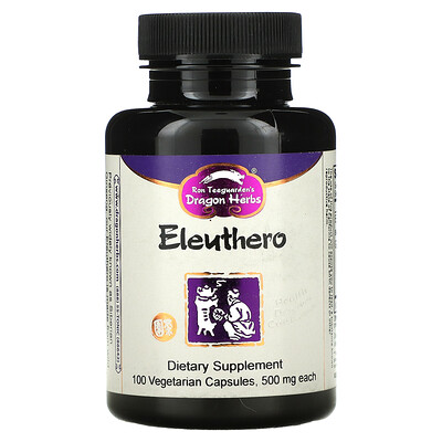 

Dragon Herbs, Eleuthero, 500 mg, 100 Vegetarian Capsules