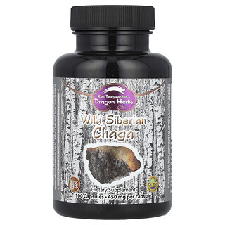 Dragon Herbs, Wild Siberian Chaga™, 450 mg, 100 cápsulas