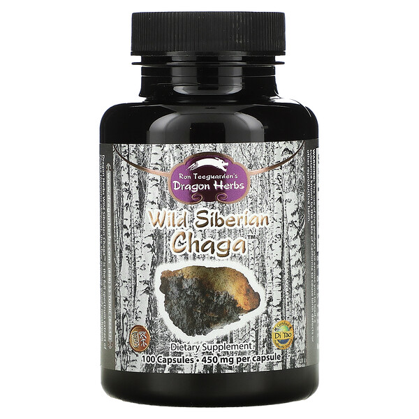 Dragon Herbs, Wild Siberian Chaga, 450 mg, 100 Capsules
