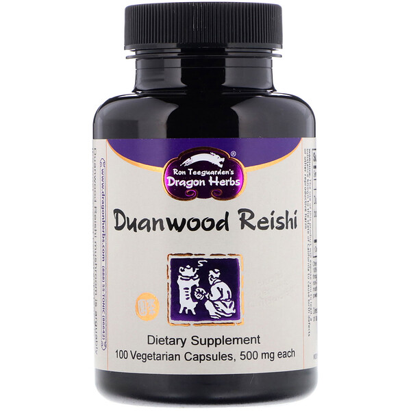 Dragon Herbs‏, Duanwood Reishi, 500 מ"ג, 100 כמוסות צמחוניות