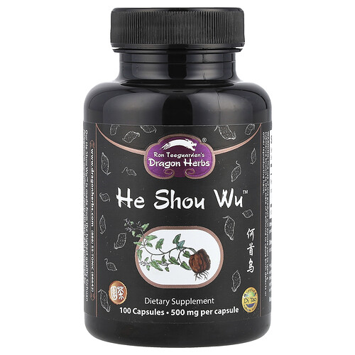 Dragon Herbs, He Shou Wu™, Vielblütiger Knöterich, 500 mg, 100 Kapseln