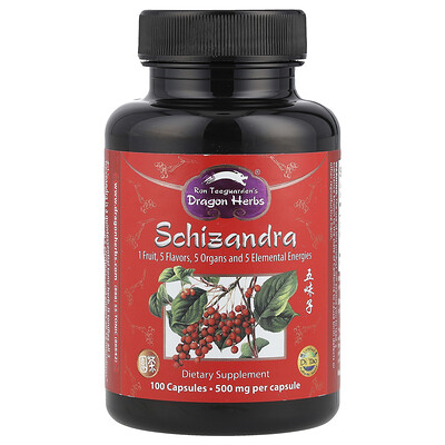 Dragon Herbs, Esquizandra, 500 mg, 100 cápsulas