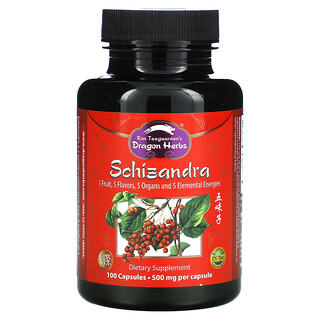 Dragon Herbs, Schizandra, 500 mg, 100 Capsules