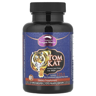 Dragon Herbs, Tom Kat，男士高效增補配方，250 毫克，100 粒膠囊