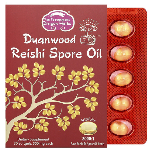 Dragon Herbs, Duanwood™ Reishi Spore Oil, Reishi-Sporenöl, 500 mg, 30 Weichkapseln