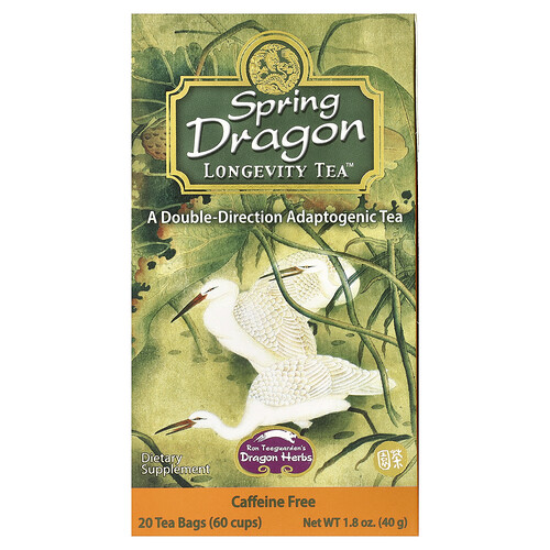 Dragon Herbs, Spring Dragon Longevity Tea™, Caffeine Free, 20 Tea Bags, 1.8 oz (40 g)