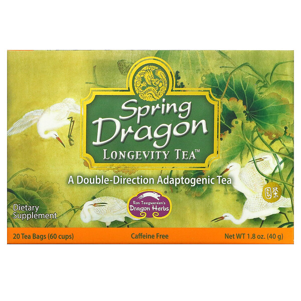 Spring Dragon Longevity Tea, без кофеина, 20 чайных пакетиков, 1,8 унции (50 г)