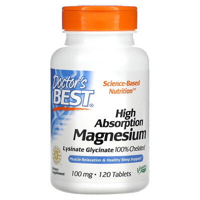 

Doctor's Best High Absorption Magnesium 100 mg 120 Tablets