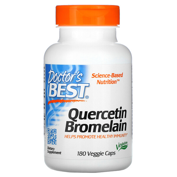 Doctor's Best, Quercetin Bromelain, 180 Veggie Caps