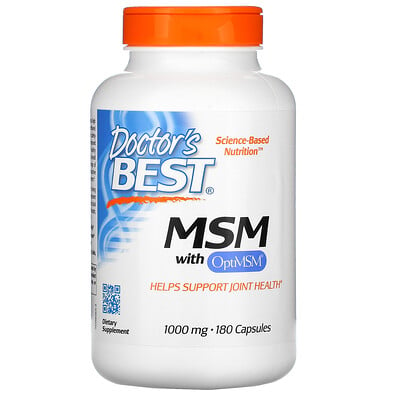 Doctor's Best MSM with OptiMSM, 1000 мг, 180 капсул