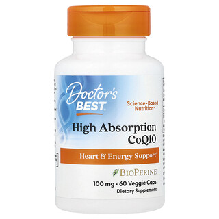 Doctor's Best, 辅酶 Q10，含 BioPerine，100 毫克，60 粒素食胶囊