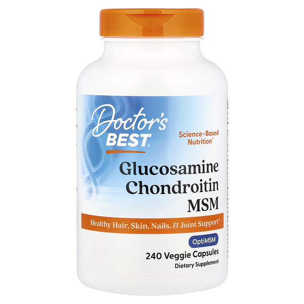 Doctor's Best Glucosamine Chondroitin MSM with OptiMSM®, 240 Veggie Capsules