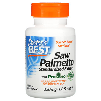 Doctor's Best Saw Palmetto, Standardized Extract with Prosterol, 320 mg, 60 Softgels