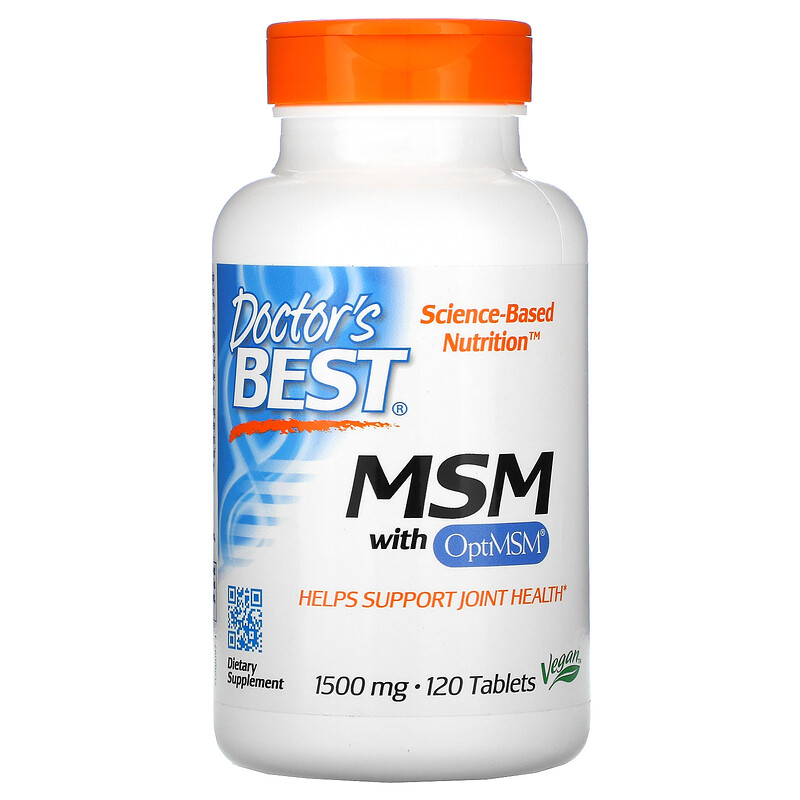 Doctor's Best, MSM with OptiMSM, 1,500 mg, 120 Tablets iHerb