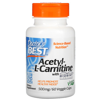 Doctor's Best Ацетил-L-карнитин с карнитинами Biosint, 500 мг, 60 растительных капсул