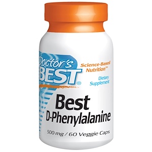 Купить Doctor's Best, Best, D-фенилаланин, 500 мг, 60 растительных капсул  на IHerb