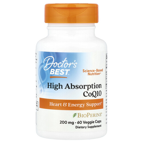 Doctor's Best, ハイ アブソーション CoQ10 ウィズ バイオペリン®, ベジカプセル60粒