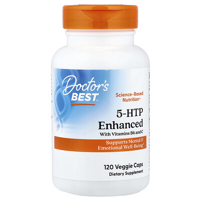 Doctor's Best, 5-HTP, Potenciado con las vitaminas B6 y C, 120 cápsulas vegetales
